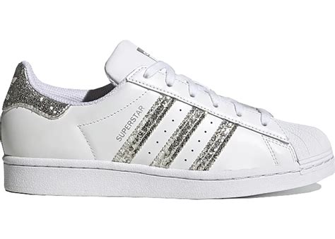 superstar adidas zilver|Adidas Superstar glitter white silver.